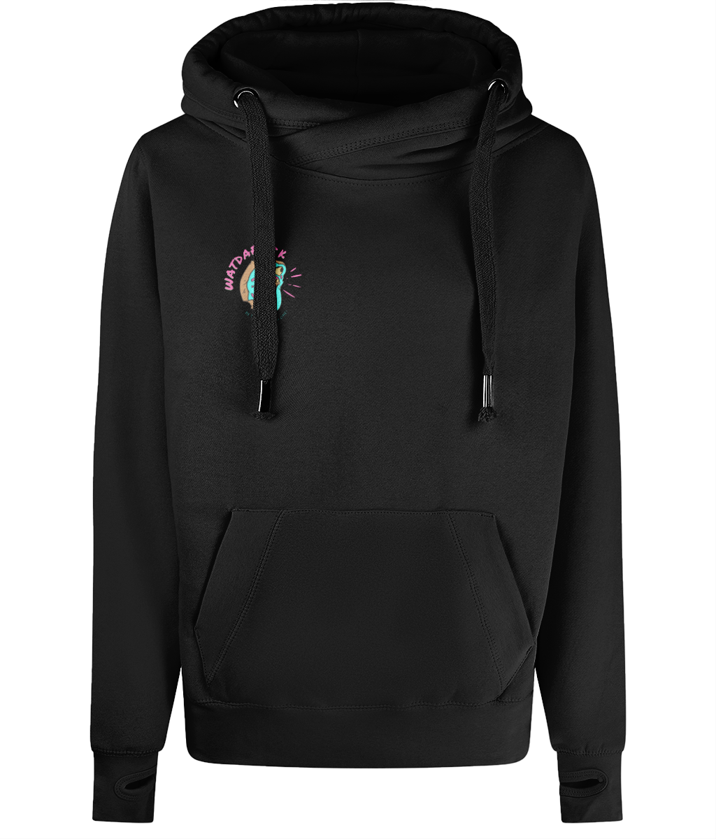 Cross Neck Hoodie Wat Da Feck Hippe design